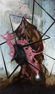 Piotr Janas (b. 1970) Untitled, 2013 oil/canvas, 248 x: Piotr Janas (b. 1970) Untitled, 2013 oil/canvas, 248 x 148 cm signed, dated and described on the reverse: 'PIOTR JANAS | 2013 | 'UNTITLED'' NOTE:- In addition to the hammer price, the successful bidde