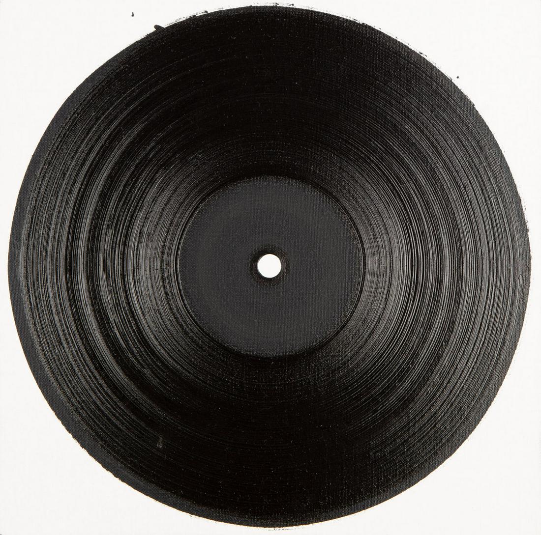 Zbigniew Rogalski (b. 1974) 'Long play', 2003: Zbigniew Rogalski (b. 1974) 'Long play', 2003 oil/canvas, 30.5 x 30.5 cm signed on the reverse: 'ZBIGNIEW ROGALSKI' dated and described on the reverse: 'Z.Rogalski | Long play 03 'a sticker on the rev