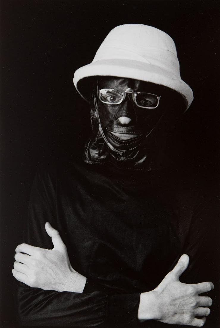 Czeslaw Czaplinski b. 1953) Jerzy Kosinski, 1987,: Czeslaw Czaplinski b. 1953) Jerzy Kosinski, 1987, gelatin-silver print, vintage print/photographic paper, 35.5 x 27.8 cm sheet) signed, dated and described lower right: ' MASKS Jerzy Kosinski 29 XII 1