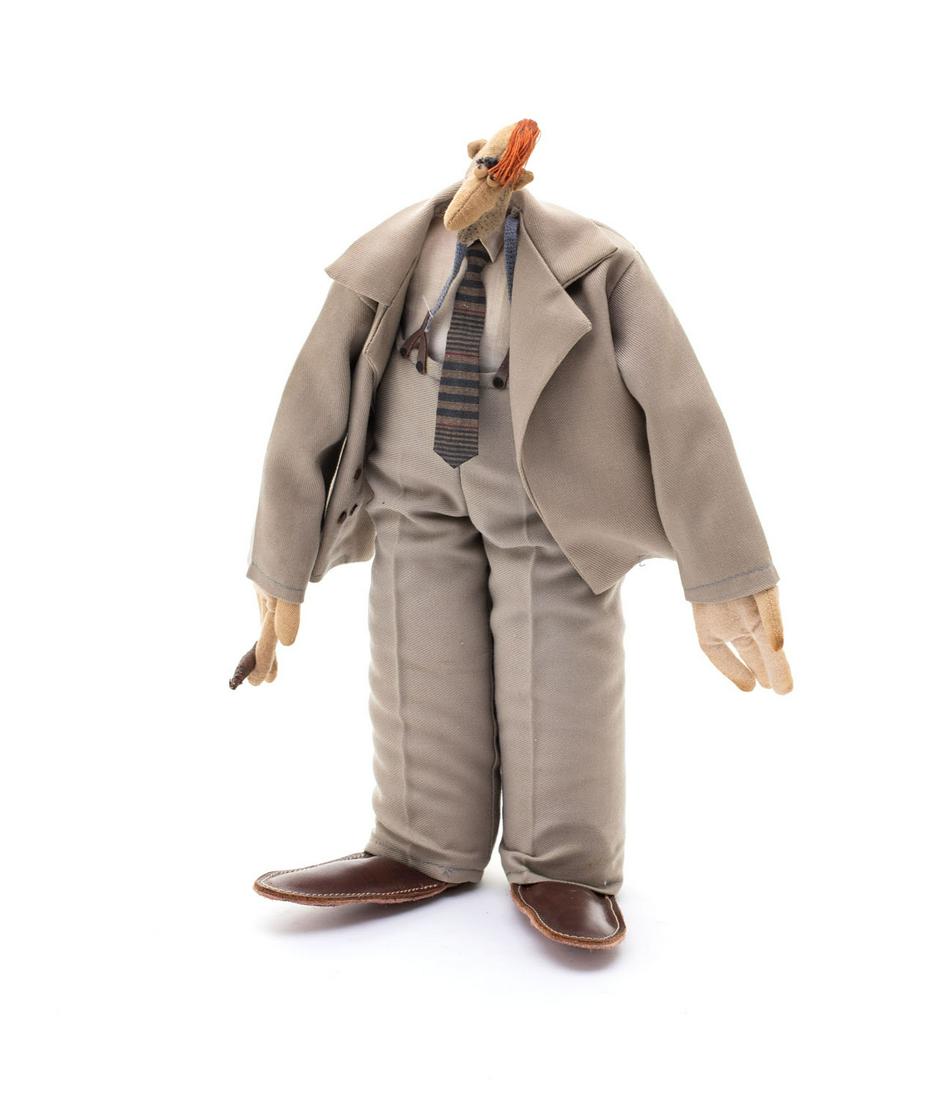 Pawel Althamer, (b. 1967), Doll - gentleman with a: Pawel Althamer, (b. 1967), Doll - gentleman with a cigarette, 1990s, assemblage, 32 x 23 x 10 cm, NOTE:- In addition to the hammer price, the successful bidder agrees to pay us a buyer's premium on th