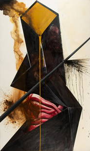 Piotr Janas (b. 1970), Untitled, 2013, oil/canvas, 248: Piotr Janas (b. 1970), Untitled, 2013, oil/canvas, 248 x 148 cm, signed and dated on the reverse: 'PIOTR JANAS | JANAS 5 | 2013', NOTE - In addition to the hammer price, the successful bidder agrees t