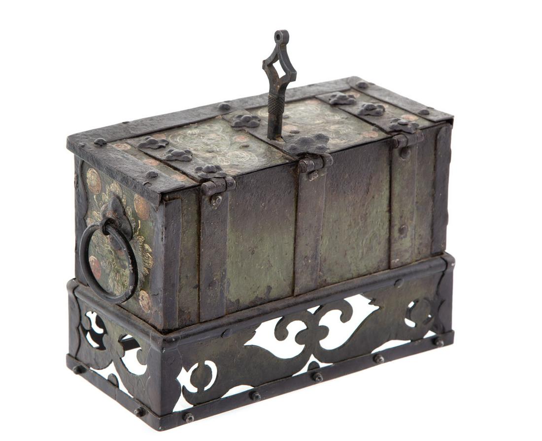 Portable treasury box, 16th-17th Century,iron,  14.5 x (1 of 5)
