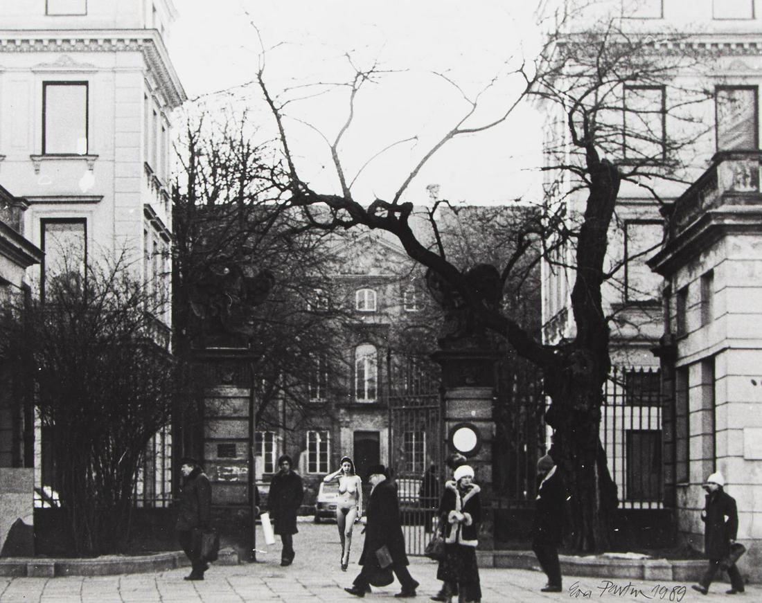 Ewa Partum (b. 1945) From the series:: Ewa Partum (b. 1945) From the series: 'Self-Identification', 1980/1989; gelatin-silver print/baryta paper, 39.3 x 50 cm; signed and dated lower right: 'Ewa Partum 1989'; EXHIBITED: Tree women. Maria P