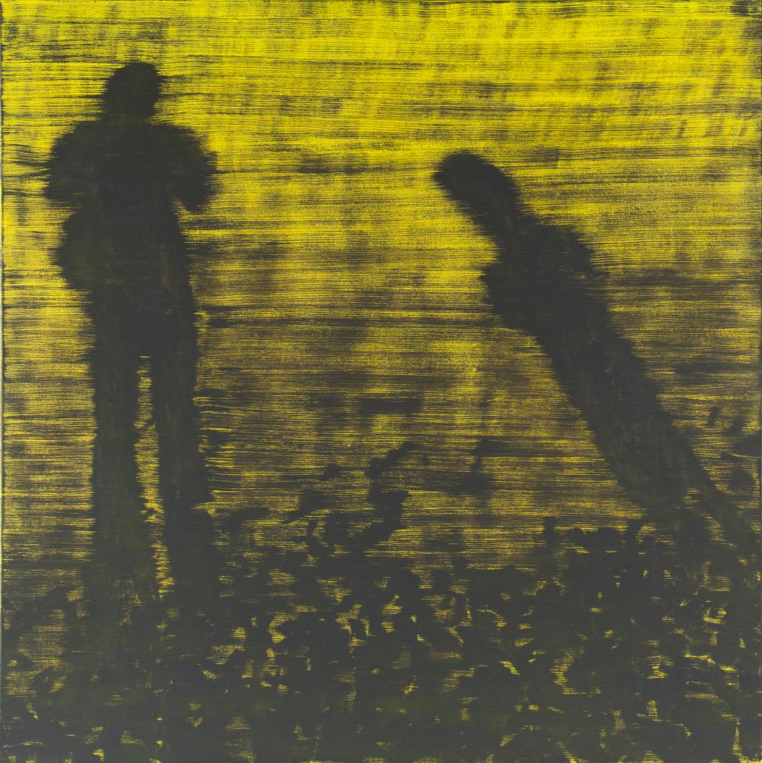 Bartek Materka (b. 1973) Untitled (On the beach), 2005: Bartek Materka (b. 1973) Untitled (On the beach), 2005; oil/canvas, 100 x 100 cm; signed and described on a stretcher with a pencil: 'BM 100'PROVENANCE: Gallery Raster, Warsaw; EXHIBITED: Self Portrai