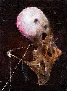 Piotr Janas (b. 1970) Untitled, 2019: Piotr Janas (b. 1970) Untitled, 2019; oil/canvas, 24 x 17.5 cm; signed and dated on the reverse: 'PIOTR | JANAS | 2019'; NOTE: - In addition to the hammer price, the successful bidder agrees to pay us