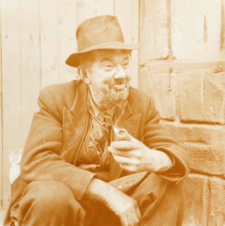 Milton H. Greene (1922 New York - 1985 Los Angeles: Milton H. Greene (1922 New York - 1985 Los Angeles) Man with a Pipe life time print, vintage print black and white photograph/barite paper gold tone