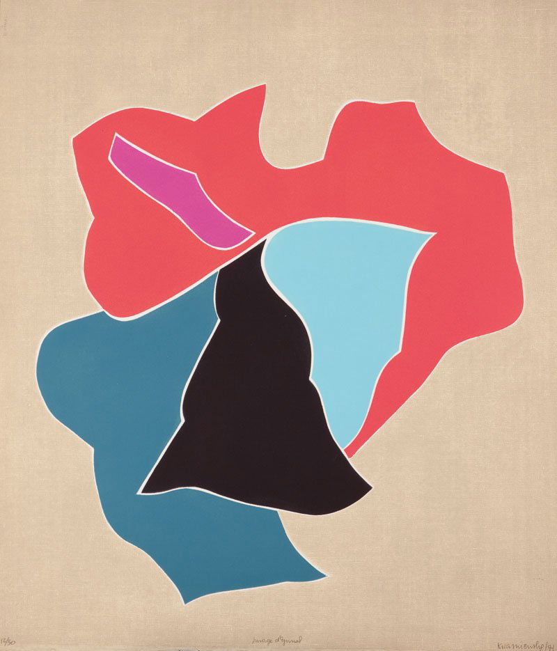 Barbara Kwasniewska (b. 1931 ) "Image d`Epinel", 1971 : Barbara Kwasniewska (b. 1931 ) "Image d`Epinel", 1971 colored litograph /paper, 88 x 75 cm (sheet) signed and dated in pencil r.b.: 'Kwasniewska | 71' & d`Epinel'; numb\ l.b.: '12/30'