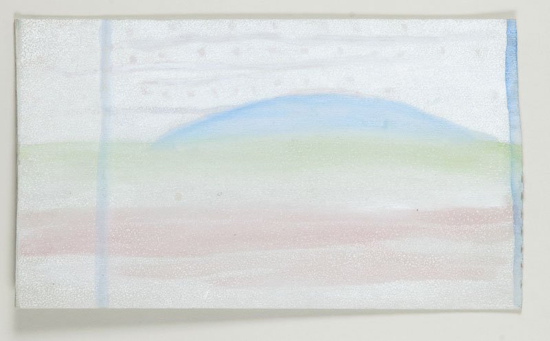 Krystiana Robb-Narbutt (b. 1945), Nor Moby Dick either: Krystiana Robb-Narbutt (1945), Nor Moby Dick either white island, mix media/paper, 14 x 24 cm, signed : "ani moby dick ani bia?a wyspa" technika wlasna na tekt.'