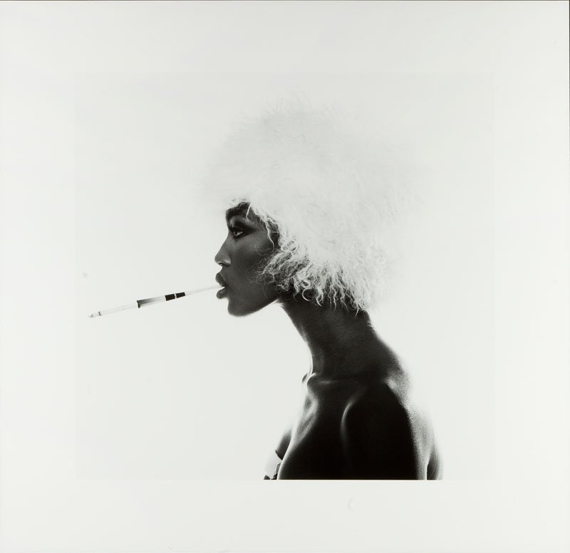 Michel Comte, (b. 1954 ), Naomi Campbell, lifetime: Michel Comte, (b. 1954 ), Naomi Campbell, lifetime print, 13/20, black and white photography, gelatin silver print/baryta paper, aluminium plate, 66 x 67 cm, on the reverse signed and described: 'Naom