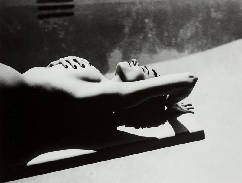 Michel Comte, (b. 1954 ), Mimi Rogers, lifetime print,: Michel Comte, (b. 1954 ), Mimi Rogers, lifetime print, 2/20, black and white photography, gelatin silver print/baryta paper, aluminium plate, 52,5 x 66 cm, on the reverse signed and described: 'Mimi R