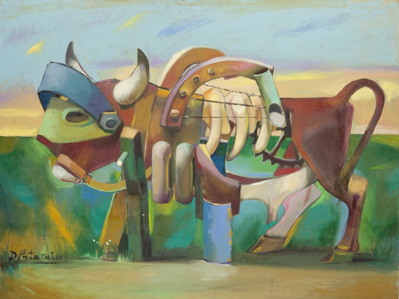 David Pataraia (b. 1971),Bull machine,oil/board, 60 x (1 of 1)