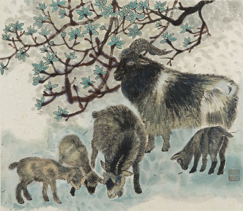 Michal Makara, (b. 1976), Goats, 2015, ink on paper, 42 (1 of 1)