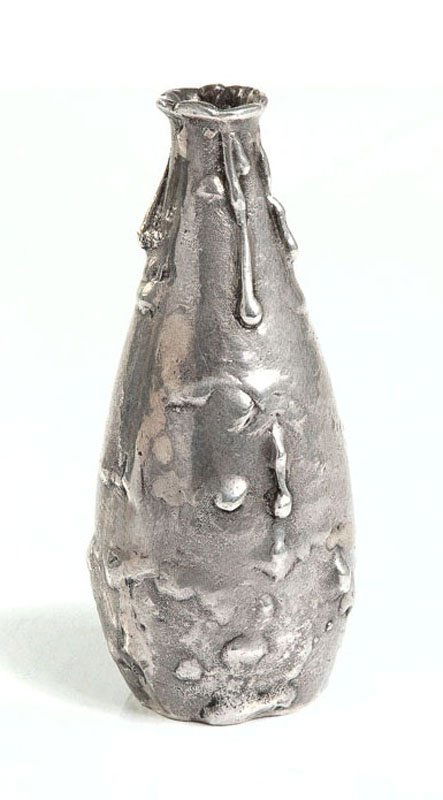 Vase, 60 years of 20th Century, Aage Weimar (1902 -: Vase, 60 years of 20th Century, Aage Weimar (1902 - 1986), Kopenhaga, silver, h: 12 cm , at the base marks: 'AAGE WEIMAR | PURE SILVER | DENMARK'