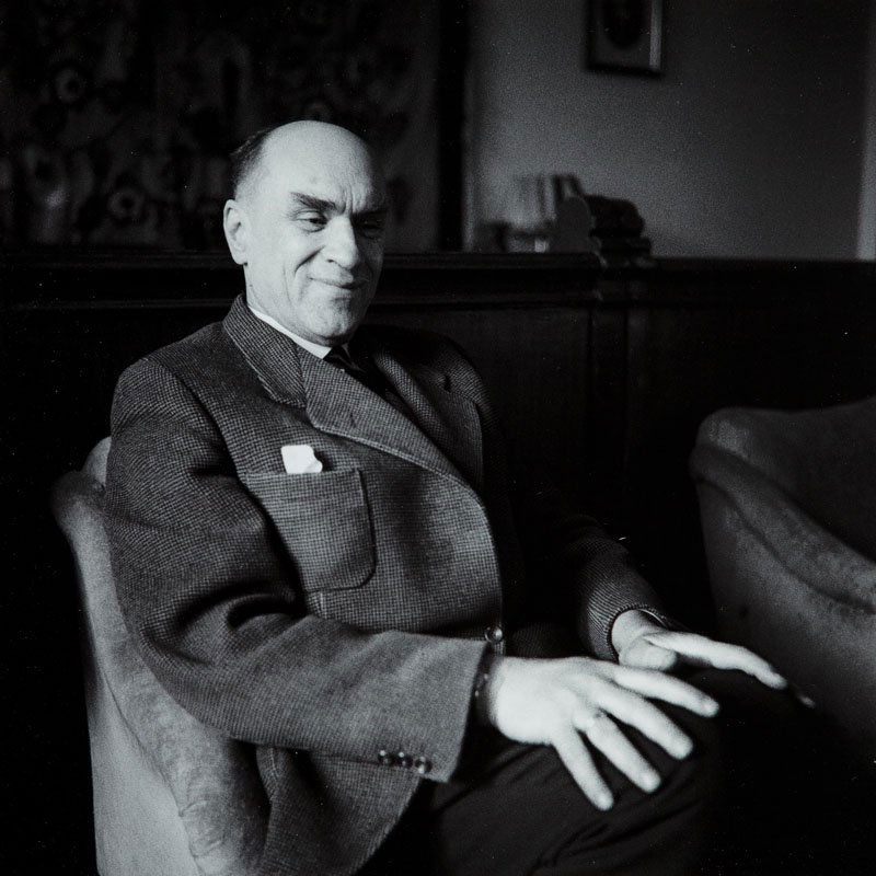 Tadeusz Rolke (b. 1921) Jaroslaw Iwaszkiewicz, lifetime: Tadeusz Rolke (b. 1921) Jaroslaw Iwaszkiewicz, lifetime print, black and white photography/photographic paper, aluminum plate, 40 x 40 cm, on the reverse signed: 'TRolke'