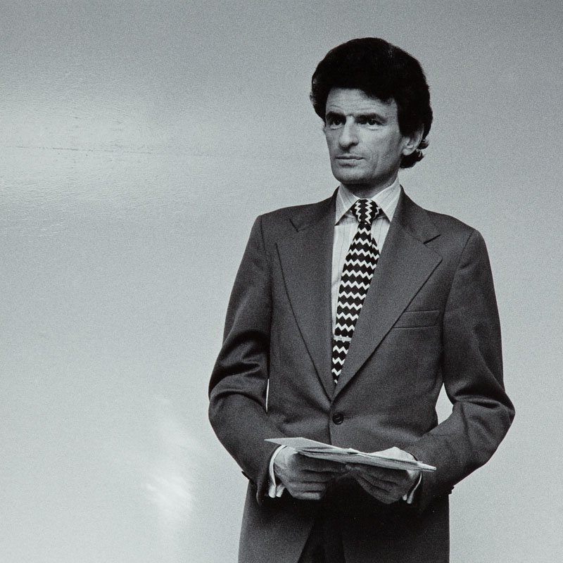 Tadeusz Rolke (b. 1921) Jerzy Kosinski, lifetime print,: Tadeusz Rolke (b. 1921) Jerzy Kosinski, lifetime print, black and white photography/photographic paper, aluminum plate, 40 x 40 cm, on the reverse signed: 'TRolke'