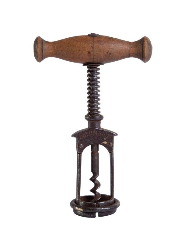 Corkscrew, First Half 20th Century; wood, metal, 14,5 x: Corkscrew, First Half 20th Century; wood, metal, 14,5 x 9 cm, manufactory mark: 'COLUMBUS' and 'DR PATENT | No 70879'; Provenence: Konstanty Wegrzyn Collection