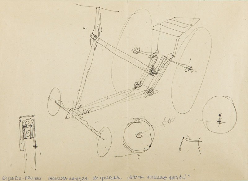 Tadeusz Kantor (1915 - 1990) Handcart - project; ink on (1 of 2)