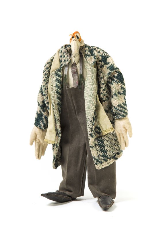 Pawel Althamer, (b. 1967), Doll, '90/XX c., mixed: Pawel Althamer, (b. 1967), Doll, '90/XX c., mixed media, skin, fabric, material, h.: 32 cm; NOTE: - To this lot we apply Artist's Resale Right (droit de suite) fee. Royalties are calculated using a sl