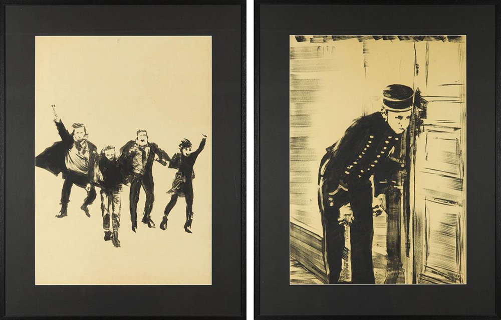 Bartek Materka, (b. 1973), Set of the two works: Bartek Materka, (b. 1973), Set of the two works Untitled (Still from the film "The Man Who Loved Yngve"), 2011-12, oil on paper, 70 x 50 cm; NOTE: - To this lot we apply Artist's Resale Right (droit d