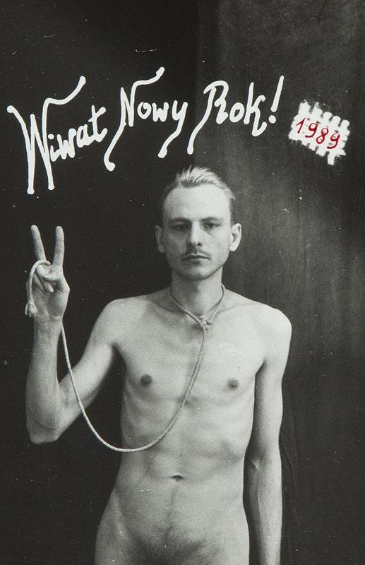 Zofia Kulik, (b. 1947), "Happy New Year", 1988, gelatin: Zofia Kulik, (b. 1947), "Happy New Year", 1988, gelatin silver print on paper, vintage print, 13 x 8.5 cm, To this lot we apply 'artist's resale right' ('droit de suite') fee. Royalties are calculated