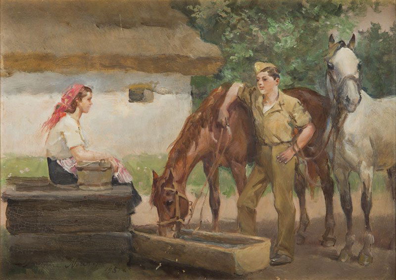 Jan Marian Nowicki (1876  - 1955), At the Well, 1951, (1 of 5)