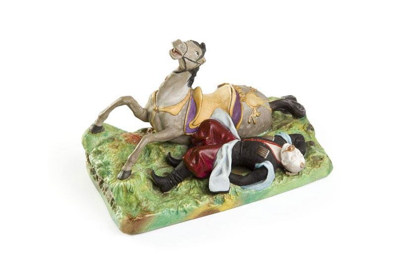 Figurine - The dying Cossack with the wounded horse, (1 of 5)