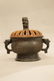 Chinese Bronze Censer w/ Wood Cover and Jade - 8