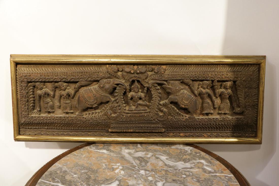 Indian Wood Carving of Panel (1 of 8)