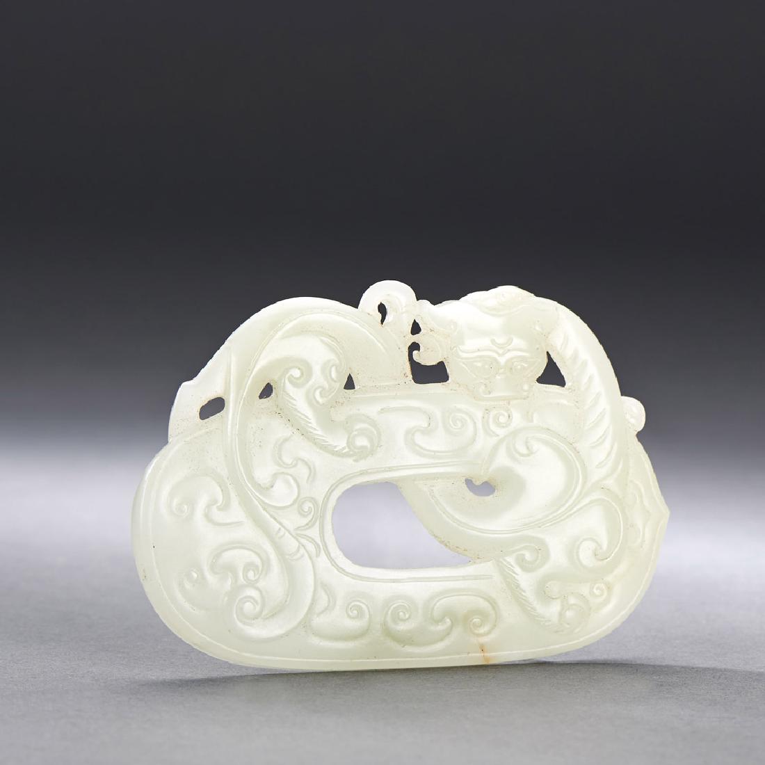 A CHINESE JADE CHI DRAGON PENDANT (1 of 2)