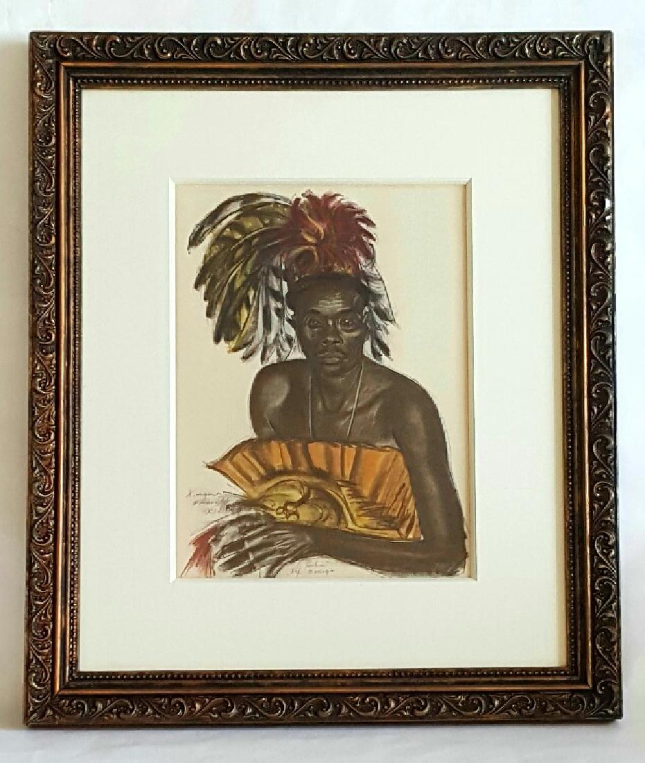 Sanguine and pastel on paper, Signed and dated (1 of 5)