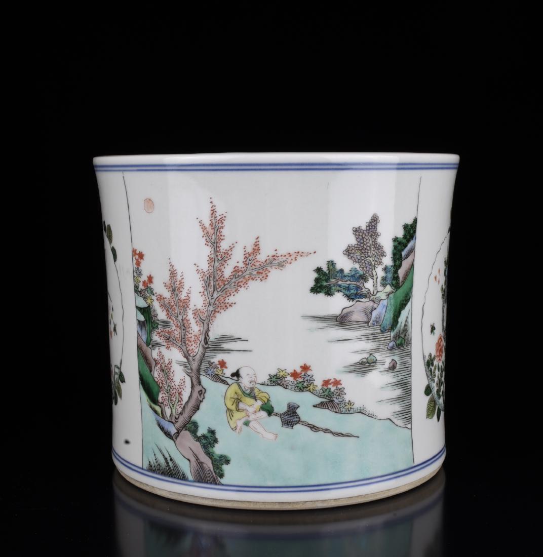 Chinese Famille Rose Brush Pot (1 of 6)