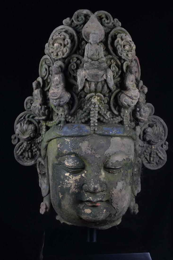 Chinese Stone Guanyin Head (1 of 4)