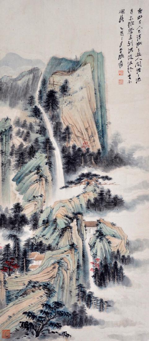 Chinese Ink/Color Painting on Scroll, Signed (1 of 6)