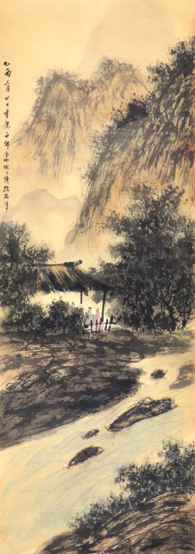 Chinese Ink/Color Painting on Scroll, Signed (1 of 1)