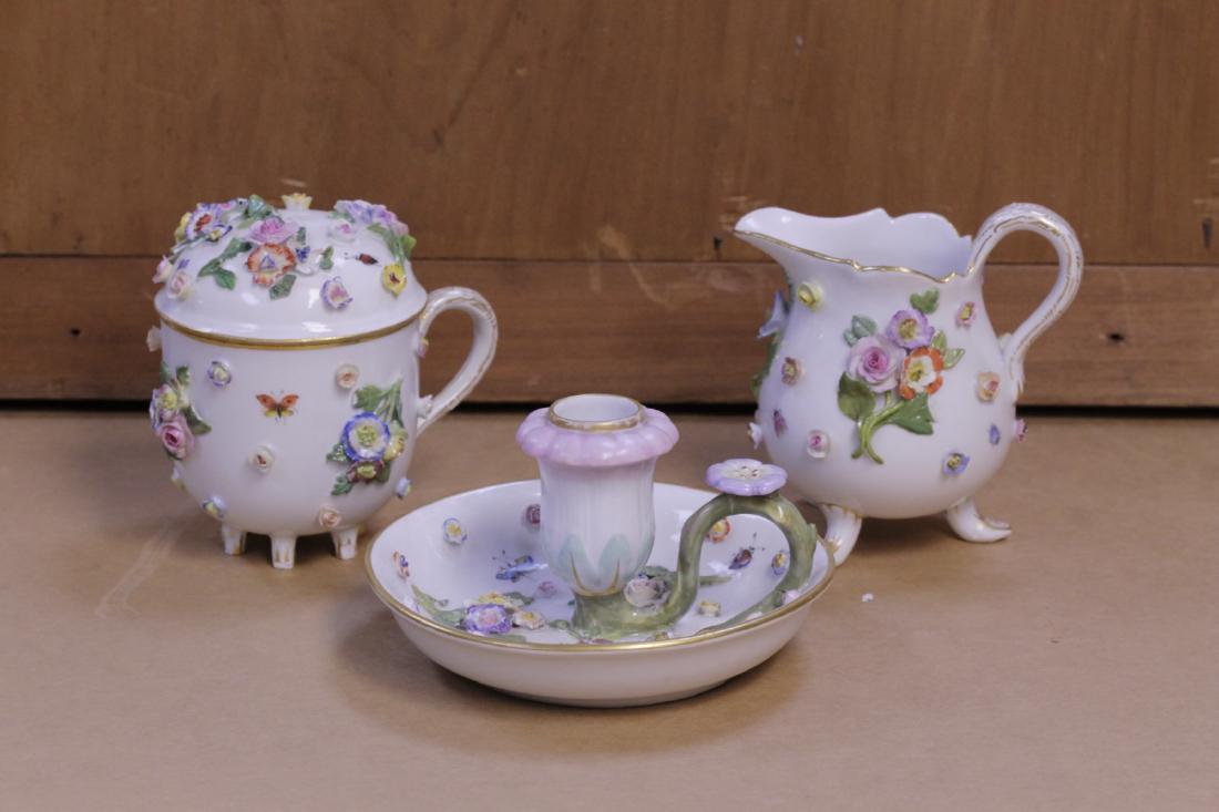 3 Pieces Meissen Cup & Creamer, Sugar Bowl (1 of 9)