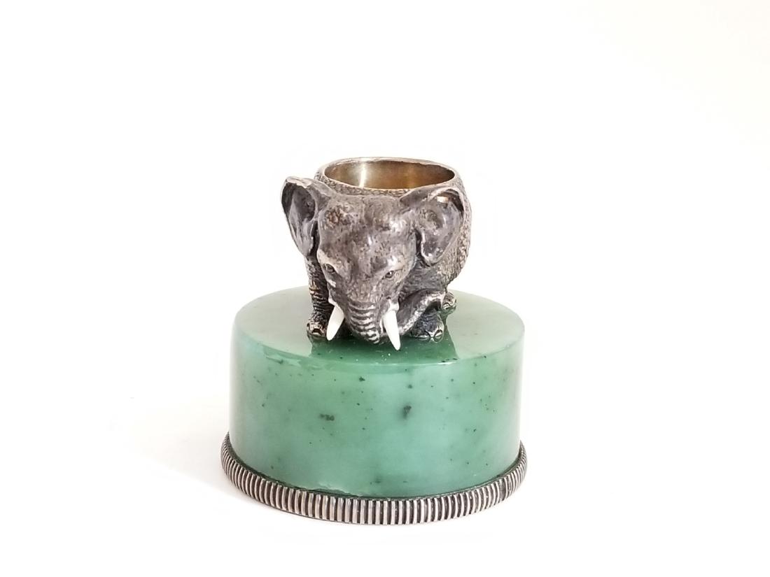 Russian Gilt Silver Figurine Nephrite Base (1 of 6)