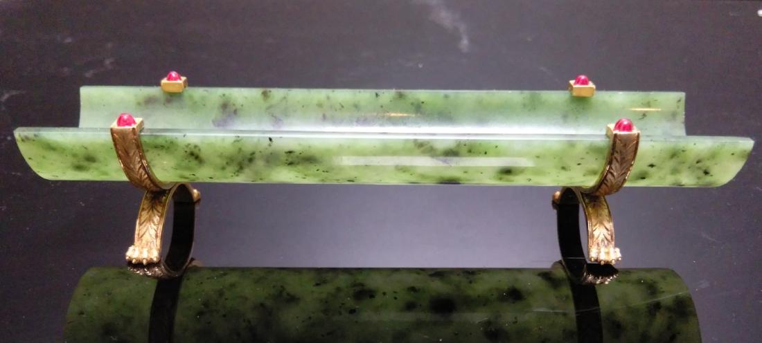 A Silver-Gilt Nephrite & Ruby Pen Tray (1 of 8)