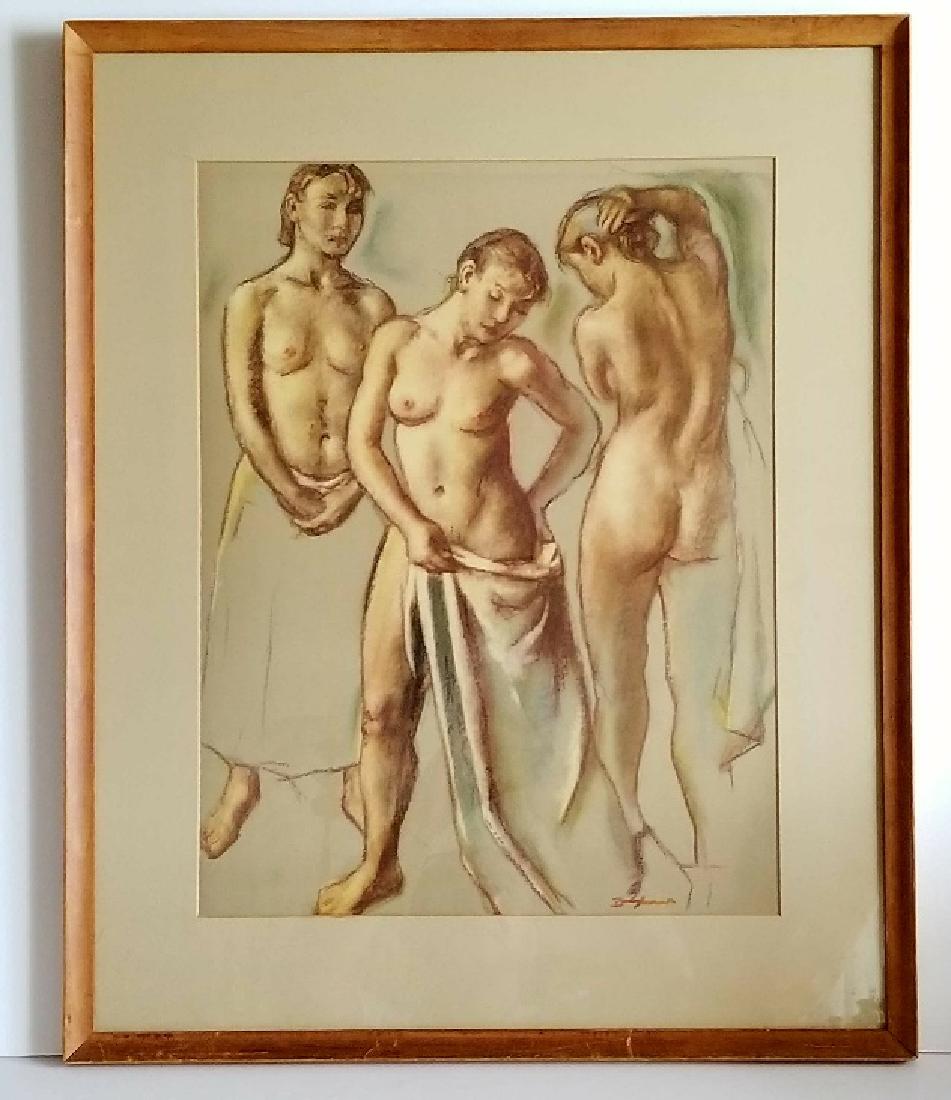 Robert Brackman ( Ukrainian - American 1898 - 1980: Gouache on paper by Robert Brackman ( 1898 - 1980 ) image size 20" x 15 1/2" . Framed and glazed . Condition : Very good