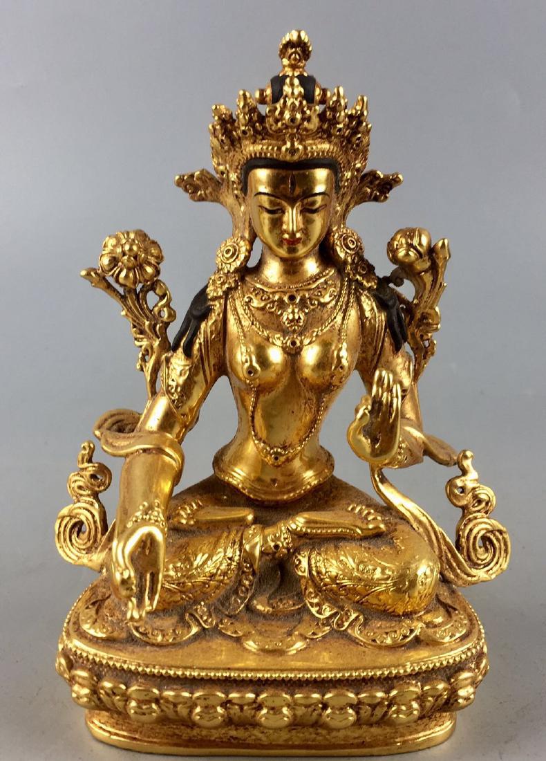 Chinese Gilt Bronze Seating Buddha (1 of 6)