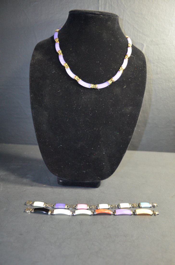 2 Pieces Jade Bracelet 1 jade Necklace (1 of 12)