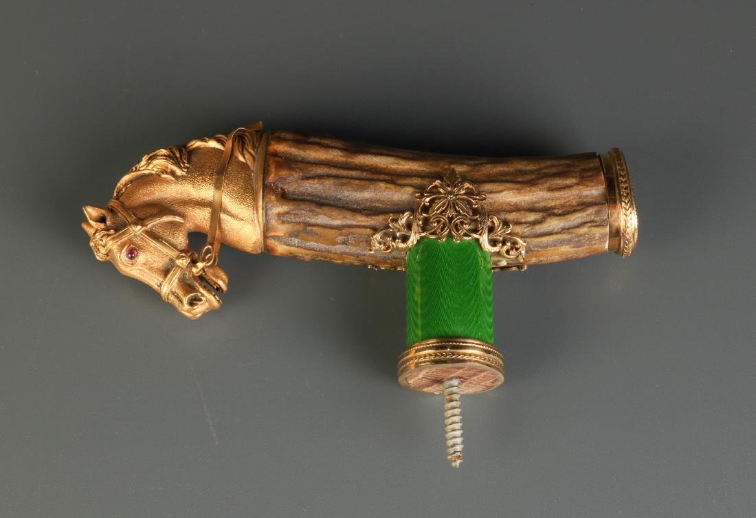 Very Unusual Cane Handle in Form of Horse Head (1 of 6)