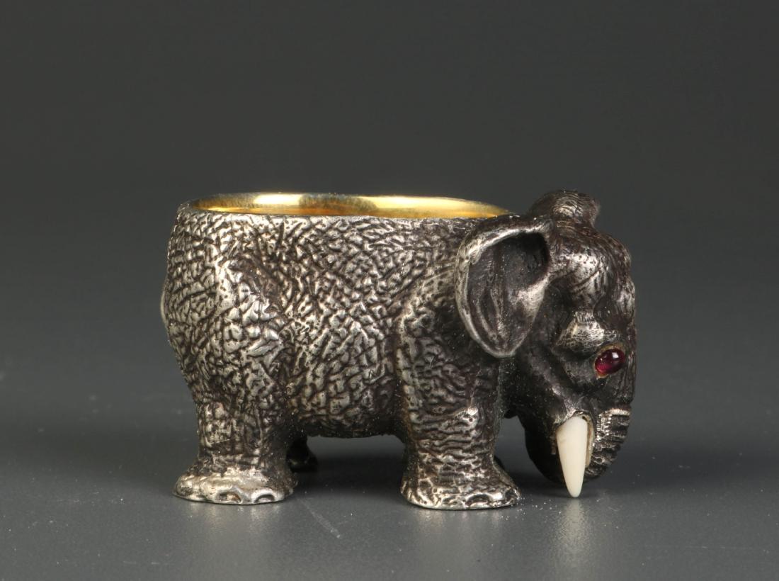 Silver Vodka Cup in Form of Elephant (1 of 7)