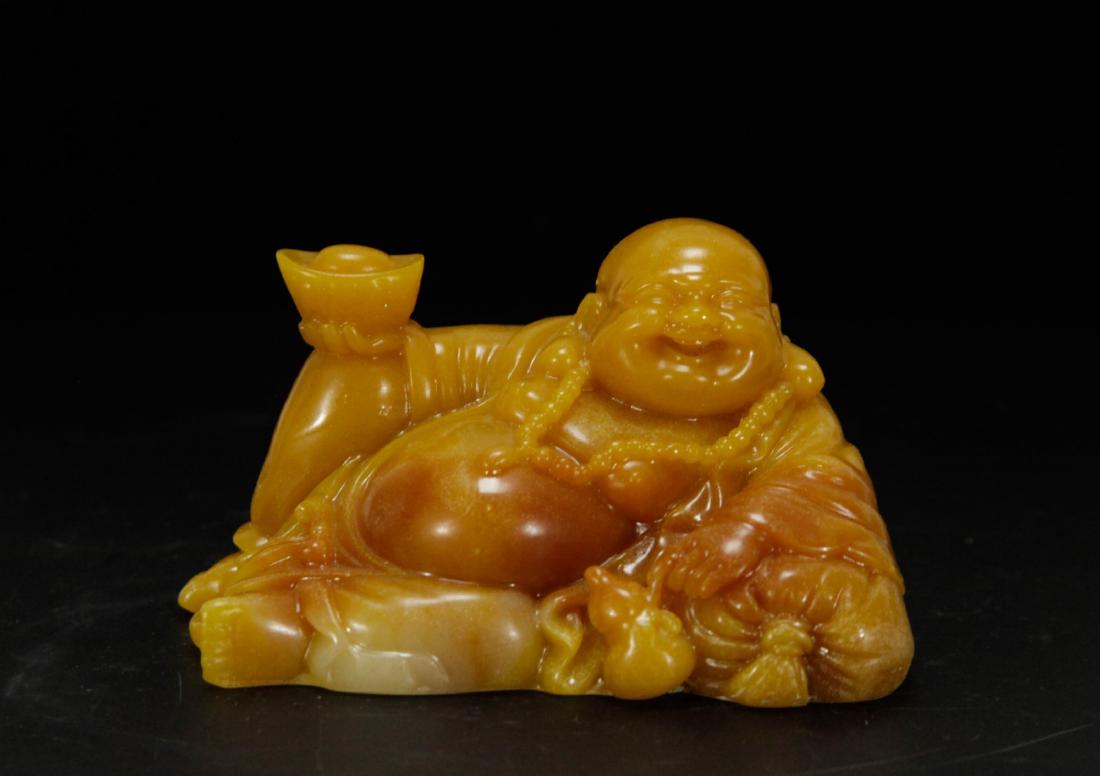 Chinese Stone Carved Seating Buddha (1 of 6)