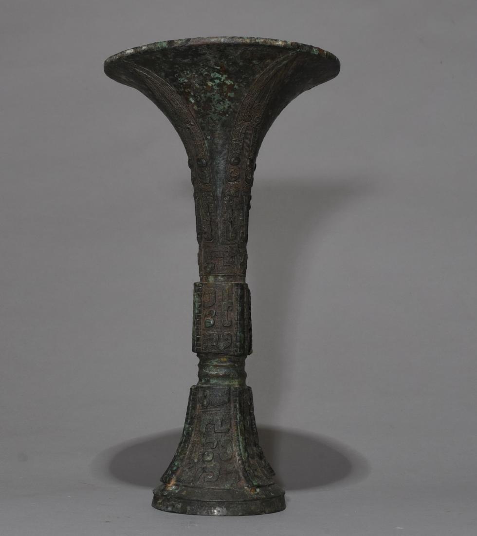 Chinese Archaic Bronze Gu Vase (1 of 5)