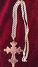 Antique Russian 84 Silver Enamel Cross with Chain - 2