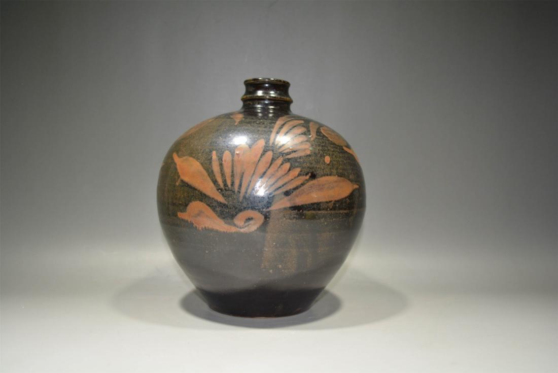 Very Old Chinese Black Glazed Porcelain Jar (1 of 5)
