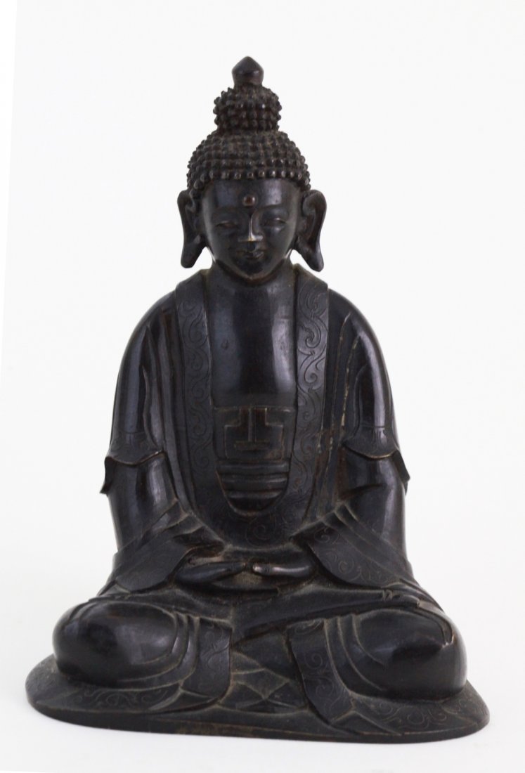 Chinese Bronze Seating Buddha: Chinese bronze seating Buddha Dimension:6"H x 4 1/2"L x 3 1/8"W