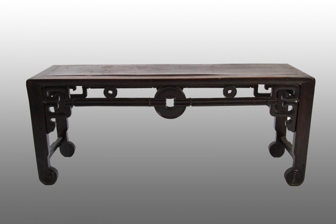 19th C. Chinese Carved Rosewood Altar Table: 19th century Chinese carved rosewood altar table Dimension: 46"L x 13 1/4"W x 19"H