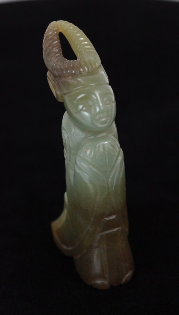 Chinese Jade Carving of Han Dynasty Figure: Chinese jade carving of Han dynasty figure Dimension: 3"H