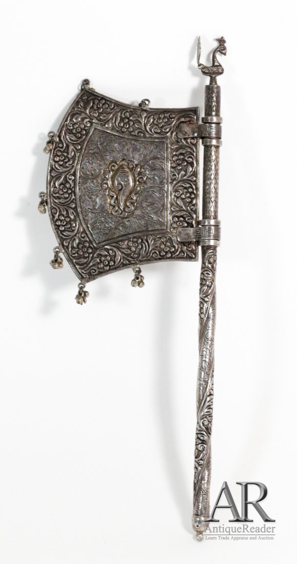 Chinese Fine Cast Silver Flag: Chinese Fine Cast Silver Flag Dimension: 13"H